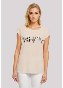 F4NT4STIC Damen T-Shirt "Herzschlag Fußball", weiß, casual, Gr. L, Obermaterial: 100% Baumwolle, Shirts, Premium Qualität