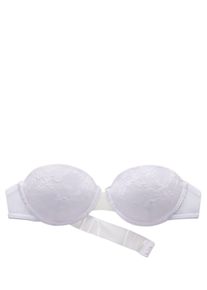 Lascana Damen Schalen-BH, Gr. 75, weiß, Spitze, Obermaterial: 54% Polyester, 40% Polyamid, 6% Elasthan, sexy, BHs, mit transparentem Rückenteil und