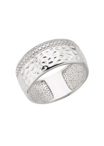ZEEme Damen Fingerring "Silber 925 rhodiniert mit weißen Zirkonia-Steinen", 021 (66,1), Silber 925 (Sterlingsilber), weiß, Silber 925
