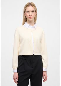 Eterna Damen Strickjacke, weiß, klassisch, Gr. M, 100% Baumwolle, Strickjacken