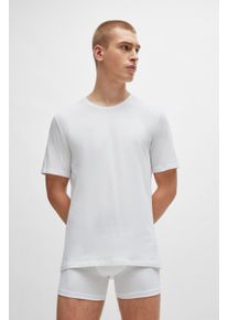 BOSS Herren T-Shirt "Mix&Match T-Shirt R", Gr. M, weiß, Single Jersey, Obermaterial: 95% Baumwolle, 5% Elasthan, unifarben, casual, Shirts, mit BOSS