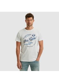 PME-Legend PME LEGEND Herren T-Shirt "Short sleeve r-neck single jersey play", weiß, casual, Gr. M, bedruckt, Jersey, Obermaterial: 100% Baumwolle, Shirts, mit