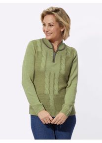 Classic Basics Damen Stehkragenpullover "Pullover", grün, Gr. 38, gemustert, 100% Polyacryl, Pullover