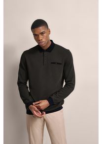 Bugatti Herren Langarm-Poloshirt, grün, casual, Gr. XXXL, unifarben, 55% Polyester, 45% Baumwolle, Shirts, mit Strukturkragen