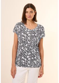 Cecil Damen T-Shirt, weiß, casual, Gr. XXL, bedruckt, Web, Stoff, 50% Baumwolle, 50% Modal, Shirts, im soften Baumwoll-Mix