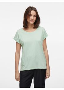 Vila Damen Rundhalsshirt "VIDREAMERS NEW PURE T-SHIRT/SU-NOOS", grün, casual, Gr. S, unifarben, Jersey, Obermaterial: 50% Baumwolle, 50% Polyester,