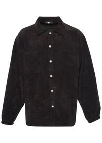 DEF Herren Langarmhemd "DEF Herren DEF Cord Shirt", schwarz, Gr. L, unifarben, 84% Polyester, 16% Polyamid, Hemden