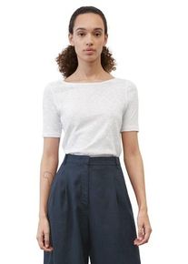 Marc O'Polo MARC O'POLO Damen T-Shirt "T-shirt, short-sleeve, boat-neck", weiß, casual, Gr. XL, Single Jersey, Obermaterial: 100% Baumwolle, Shirts