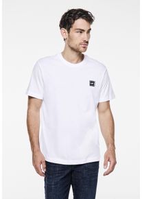 Street One MEN Herren T-Shirt, weiß, casual, Gr. XXXL, unifarben, Web, 100% Baumwolle, Shirts, aus reiner Baumwolle