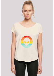 F4NT4STIC Damen T-Shirt "Alien Retro Sonnenuntergang", weiß, casual, Gr. S, Obermaterial: 100% Baumwolle, Shirts, Premium Qualität