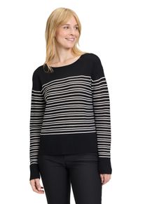Betty Barclay Damen Strickpullover "Betty Barclay Basic-Strickpullover mit Streifen", schwarz-weiß, casual, Gr. 40, Strick, Obermaterial: 70%