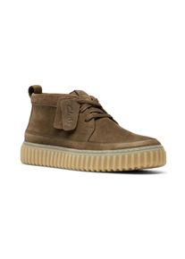 Clarks Herren Sneaker "Torhill Lace Hi", Gr. 46, grün, Nubukleder, casual, Schuhe, Desert Boots, Schnürboots mit Wechselfußbett