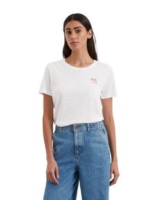 Marc O'Polo MARC O'POLO Damen T-Shirt "aus Slub-Jersey", weiß, Basic, Gr. L, unifarben, Obermaterial: 52% Baumwolle, 48% Viskose, Shirts