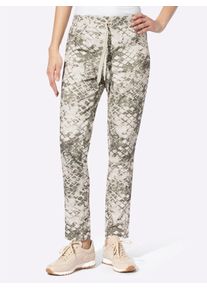 Heine Damen Webhose, grün, Gr. 36, gemustert, 65% Baumwolle, 32% Polyester, 3% Elasthan, Hosen