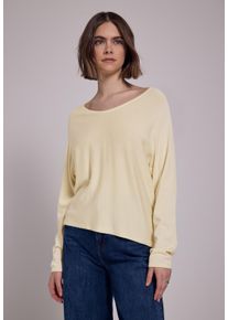 Damen Strickpullovermellow vanilla, casual, Gr. 38, STREET ONE STUDIO, unifarben, Stoff, 60% Viskose, 40% Baumwolle, Pullover, aus softem Materialmix