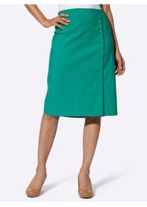 Casual Looks Damen Webrock, grün, Gr. 36, unifarben, 74% Viskose, 23% Polyamid, 3% Elasthan, Röcke