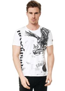 Rusty Neal Herren T-Shirt, schwarz-weiß, casual, Gr. XL, bedruckt, 100% Baumwolle, Shirts, mit Adler-Print