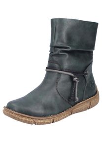 Rieker Damen Winterboots, Gr. 36, grün, Lederimitat, unifarben, casual, Schuhe, Winterstiefelette, slouchy Schaft, Reißverschluss, mit Warmfutter