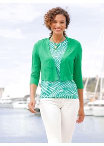 Casual Looks Damen Shirtjacke "Bolero", grün, Gr. 38, unifarben, 95% Viskose, 5% Elasthan, Shirts