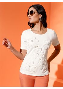 CRÉATION L CREATION L Damen Rundhalsshirt "Shirt", beige, Gr. 36, unifarben, 95% Viskose, 5% Elasthan, Shirts