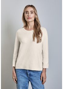 Street One Damen Strickpullover, weiß, casual, Gr. 40, unifarben, Stoff, 51% Polyester, 33% Polyacryl, 13% Baumwolle, 3% Elasthan, Pullover, mit 3/4
