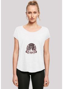 F4NT4STIC Damen T-Shirt "Skelette Lagerfeuer Marshmallow", weiß, casual, Gr. XL, Obermaterial: 100% Baumwolle, Shirts, Premium Qualität