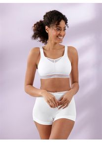 wäschepur WÄSCHEPUR Damen Sport-BH, Gr. 110, weiß, 60% Baumwolle, 30% Polyamid, 10% Elasthan, BHs