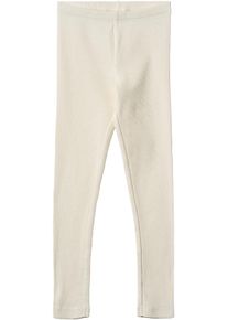 Wheat Mädchen Leggings "Rib Jersey Leggings Jules", weiß, casual, Gr. 128, unifarben, Jersey, Obermaterial: 96% Baumwolle, 4% Elasthan, Hosen