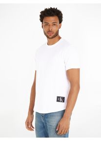 Herren T-Shirt "BADGE TURN UP SLEEVE", weiß, casual, Gr. XXL, Calvin Klein Jeans, unifarben, Single Jersey, Obermaterial: 100% Baumwolle, Shirts, mit