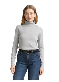 Tom Tailor Damen Rollkragenpullover, grau, casual, Gr. XXL, meliert, Obermaterial: 60% Baumwolle, 40% Viskose, Pullover, mit Rippbündchen