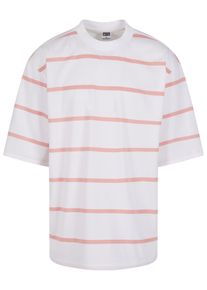 Urban Classics Herren T-Shirt "Urban Classics Herren Oversized Sleeve Modern Stripe Tee", weiß, casual, Gr. XL, gestreift, 100% Baumwolle, Shirts