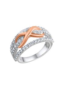 ZEEme Damen Fingerring "Silber 925 zweifarbig mit Unendlichkeits-Motiv", 052 (16,6), Silber 925 (Sterlingsilber), weiß, Silber 925 (Sterlingsilber),