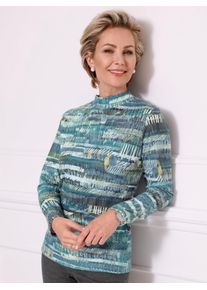 CLASSIC Damen Stehkragenshirt "Shirt", grün, Gr. 46, gemustert, mehrfarbig, 100% Polyester, Shirts
