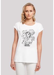 F4NT4STIC Damen T-Shirt "Disney Die Schöne und das Biest Collage Zeichnung", weiß, casual, Gr. XXXL, Obermaterial: 100% Baumwolle, Shirts,