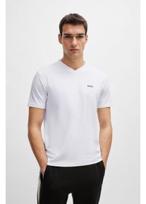 BOSS Green Herren T-Shirt "Tee V", weiß, casual, Gr. XXL, unifarben, Single Jersey, Obermaterial: 95% Baumwolle, 5% Elasthan, Shirts, mit V-Ausschnitt