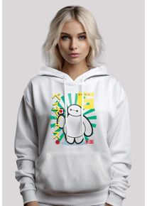 F4NT4STIC Damen Kapuzenpullover "Big Hero 6 Baymax Lollypop", weiß, casual, Gr. XS, Obermaterial: 65% Baumwolle, 35% Polyester, Pullover, Premium