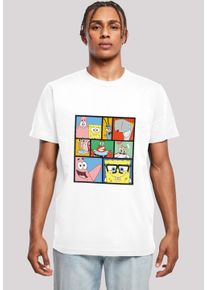 F4NT4STIC Herren T-Shirt "Spongebob Schwammkopf Collage", weiß, casual, Gr. XL, Obermaterial: 100% Baumwolle, Shirts, Herren,Premium