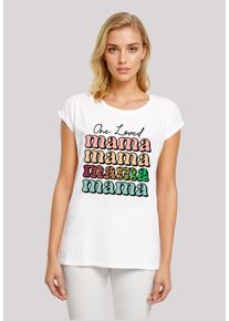 F4NT4STIC Damen T-Shirt "Mothers Day Mama Typography Leopard Print Pastel", weiß, casual, Gr. XS, Obermaterial: 100% Baumwolle, Shirts, Premium
