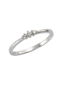 OROLINO Damen Fingerring "Gold 585 mit 3x Brillant zus. 0,10ct.", 054 (17,2), 0,10 ct SI = kleine Einschlüsse, Gold, weiß, Gold, Fingerringe