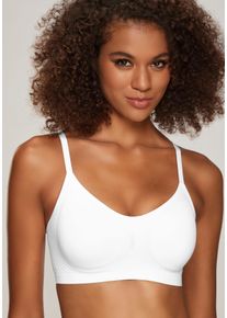 Nuance Damen Bralette-BH, Gr. M, weiß, Microtouch, Obermaterial: 82% Polyamid, 18% Elasthan, Basic, BHs, SEAMLESS ohne Bügel, mit herausnehmbarem