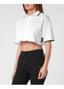 Plein Sport Damen Poloshirt "Poloshirt", weiß, Gr. M, Obermaterial: 100% Baumwolle, Shirts