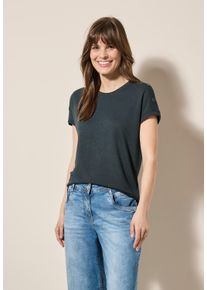 Cecil Damen T-Shirtslate khaki, casual, Gr. XS, unifarben, Stoff, 60% Viskose, 40% Polyester, Shirts, aus softem Materialmix