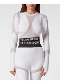 Plein Sport Damen Lauftop "Multicut", weiß, Gr. XXL, Obermaterial: 90% Polyester, 10% Elasthan, Tops