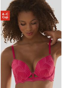 Lascana Damen Push-up-BH "Marla", Gr. 85, pink, Spitze, Obermaterial: 51% Polyamid, 44% Polyester, 5% Elasthan, modisch, BHs, mit integrierten Kissen