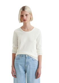 Marc O'Polo Damen Langarmshirt "aus Heavy Slub Jersey", weiß, Gr. XL, MARC O'POLO DENIM, unifarben, Obermaterial: 100% Baumwolle, Shirts