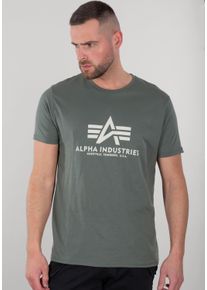 Herren T-Shirt "Alpha Industries Men - T-Shirts Basic T-Shirt BL", grün, Gr. L, Alpha Industries, Obermaterial: 100% Baumwolle, Shirts
