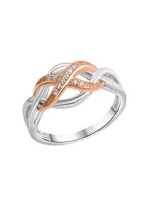 ZEEme Damen Fingerring "Silber 925 zweifarbig mit Unendlichkeits-Motiv", 054 (17,2), Silber 925 (Sterlingsilber), weiß, Silber 925 (Sterlingsilber),