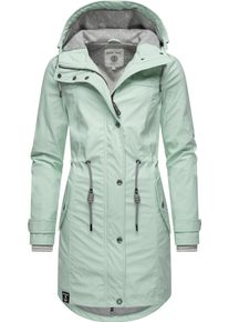 PEAK TIME Damen Regenjacke "L60042", grün, modisch, Gr. M, Obermaterial: 100% Polyurethan, Futter 1: 100% Polyester, Futter 2: 60% Baumwolle, 40%