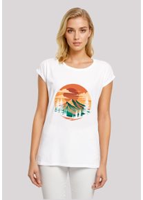 F4NT4STIC Damen T-Shirt "Sonnenuntergang Berglandschaft", weiß, casual, Gr. XXL, Obermaterial: 100% Baumwolle, Shirts, Premium Qualität