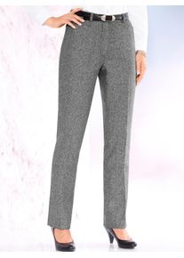 COME ON Damen Bügelfaltenhose, schwarz-weiß, Gr. 19, gemustert, mehrfarbig, 49% Wolle, 29% Polyester, 20% Baumwolle, 2% Elasthan, Hosen
